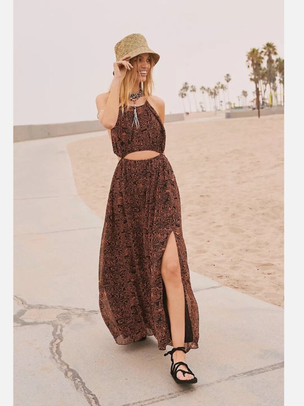 New Free People Holy Smokes Printed Maxi Dress Size Small MSRP: $350
